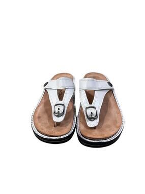 Finn Comfort Alexandria Sandals Womens Size 6.5/ 37 White Leather Wedge